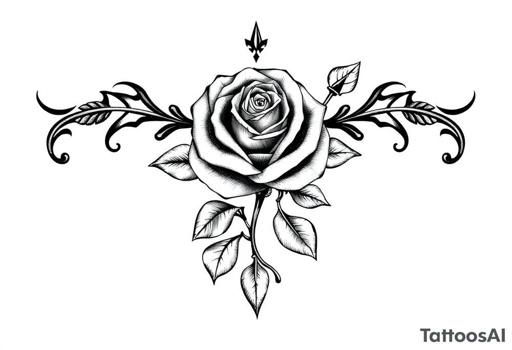 the name NIKITA WITH A ROSE AND SOME HEARTS tattoo idea