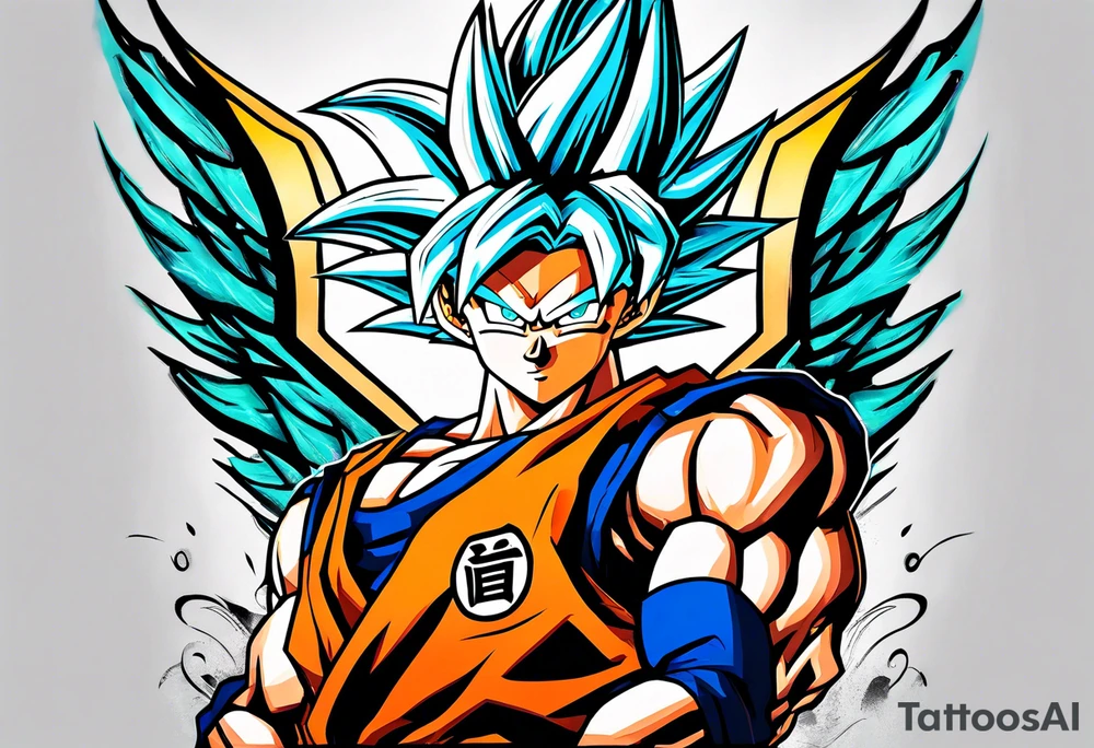 Tattoo on arm with goku with wings tattoo idea