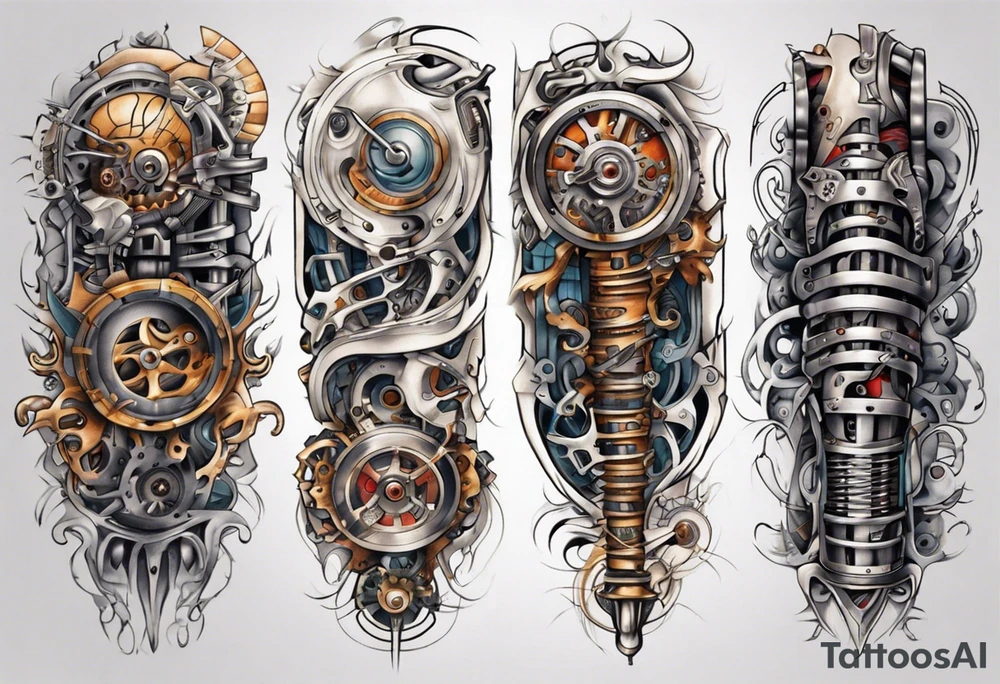 mechanical full sleeve tattoo idea