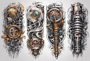 mechanical full sleeve tattoo idea