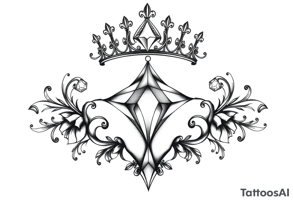 Pubic crown diamond vagina and anus tattoo idea
