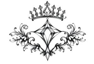 Pubic crown diamond vagina and anus tattoo idea