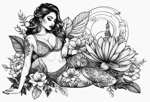 Women's thigh tattoo tattoo idea