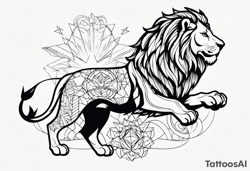 half sleeve from shoulder to elbow. lion for strength, kite for childhood, and light burst over the top of the shoulder. tattoo for a male so should be masculine but have a feeling of wanderlust. strong shade work tattoo idea