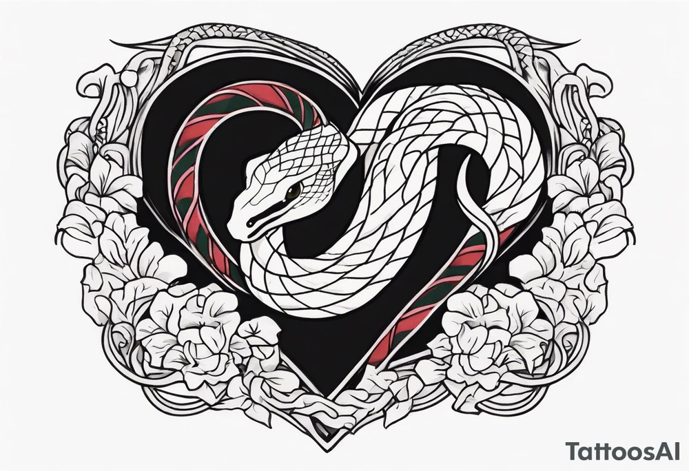 a snake wrapped around a heart tattoo idea