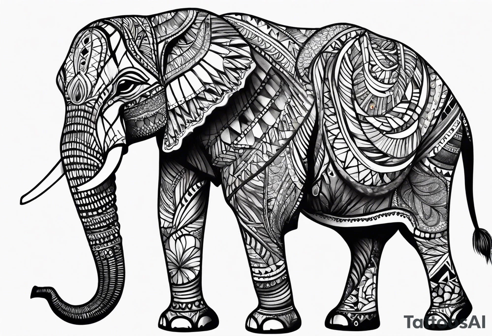 African elephant tattoo idea