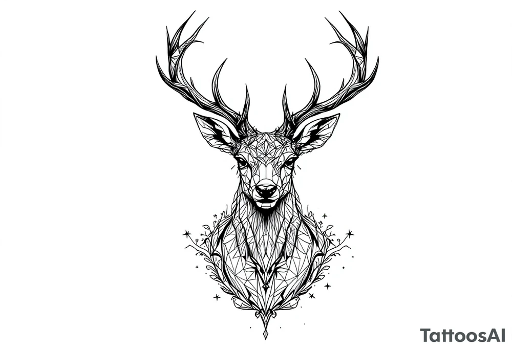 Magical deer tattoo idea