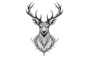 Magical deer tattoo idea