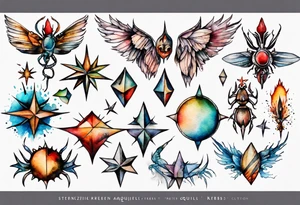sternzeichen krebs aquarell tattoo idea