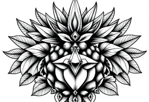 Majestic crown pineapple with 
vagina, anus ,diamonds tattoo idea