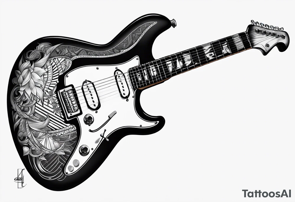 electric guitar tattoo idea