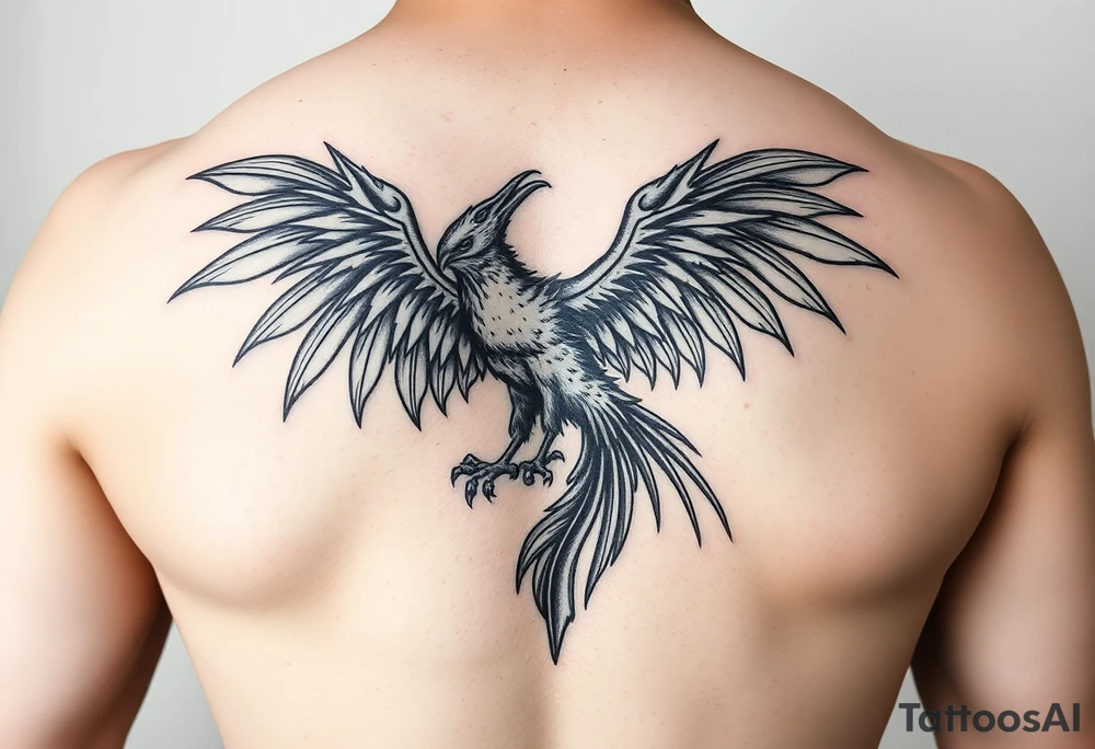 Demonic bird  on inner forearm tattoo idea