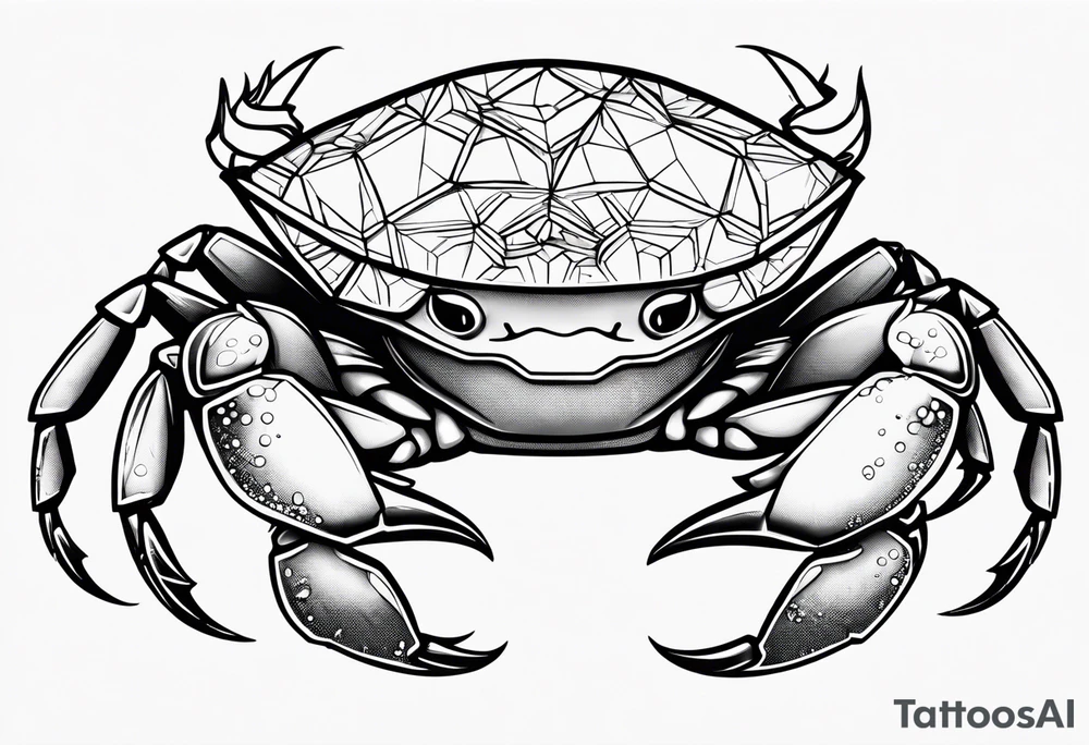 Dainty crab holding  an cocktail  fine line tattoo idea