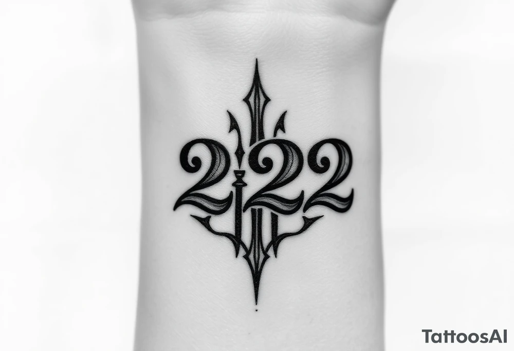 Number 222 tattoo idea