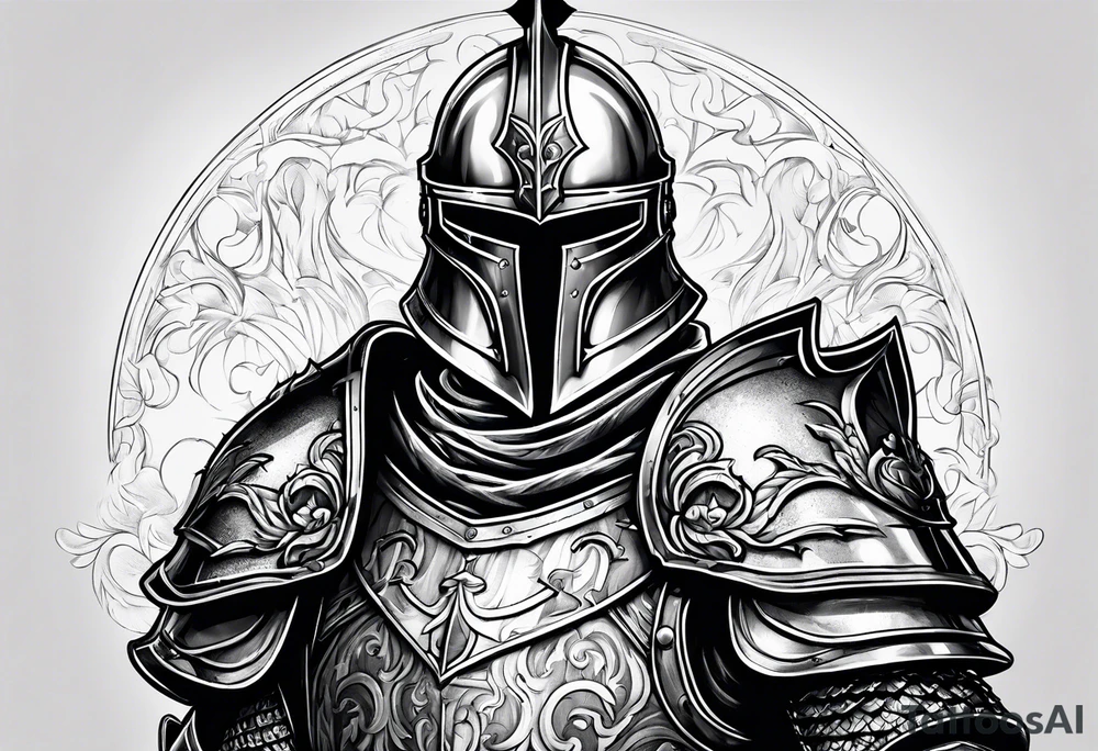 knight with heavy armor tattoo idea