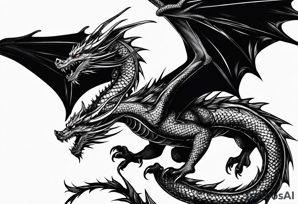 Flying dragon tattoo idea