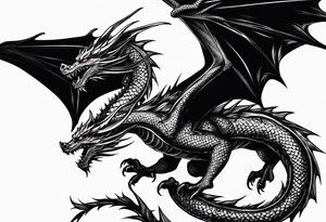 Flying dragon tattoo idea