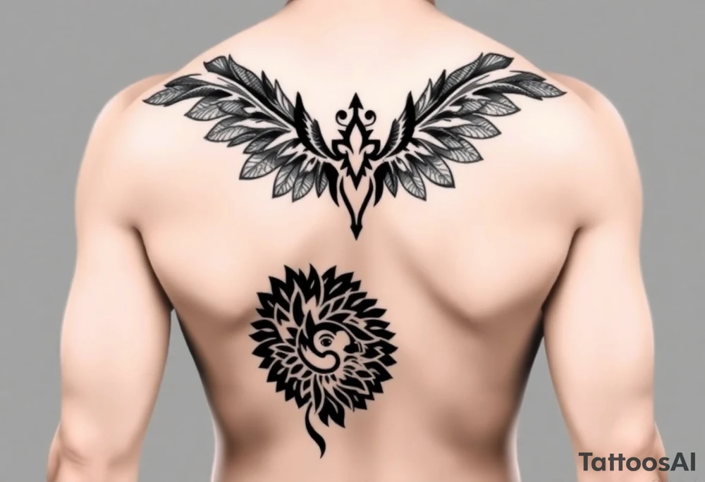 Please generate Polynesian-style tattoos for me on both arms based on my qualities, my faults and the stages of evolution I wish to bring to my life.
My qualities are authenticity, constructive reflection after failure and balance in relationships.
My faults are emotional dependence on financial security, emotional flight and procrastination linked to uncertainty.
The evolutionary steps I wish to bring to my life are to strengthen inner security, face emotions with honesty and create healthy financial discipline. tattoo idea
