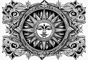 3 stars and a sun tattoo idea