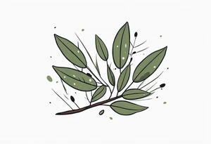rock tattoo with olive leaves around it tattoo idea