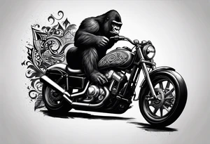 gorilla motorcycle microphone tattoo idea