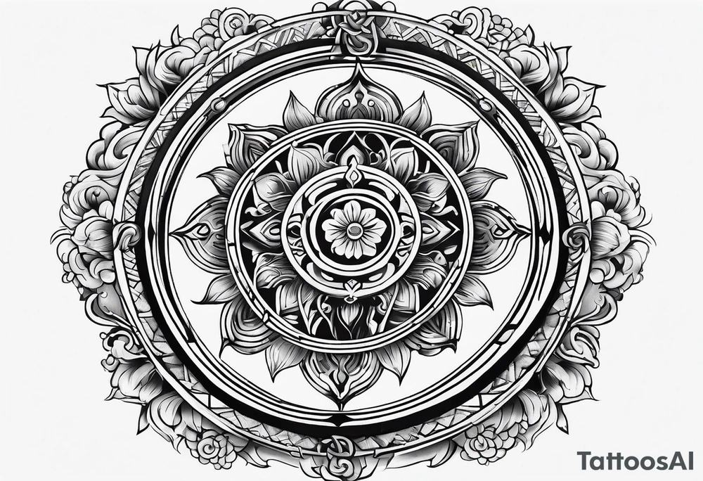 buddhist, wheel of life tattoo idea