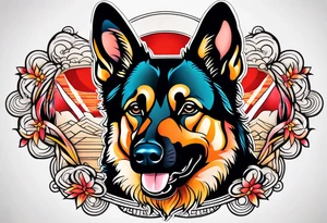 German shepherd dog tattoo idea