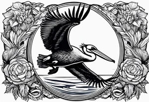 me riding a pelican tattoo idea