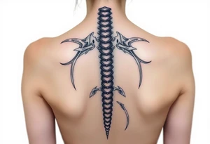 Spinal futuristic, full length tattoo idea