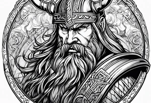 Viking Thor fighting tattoo idea