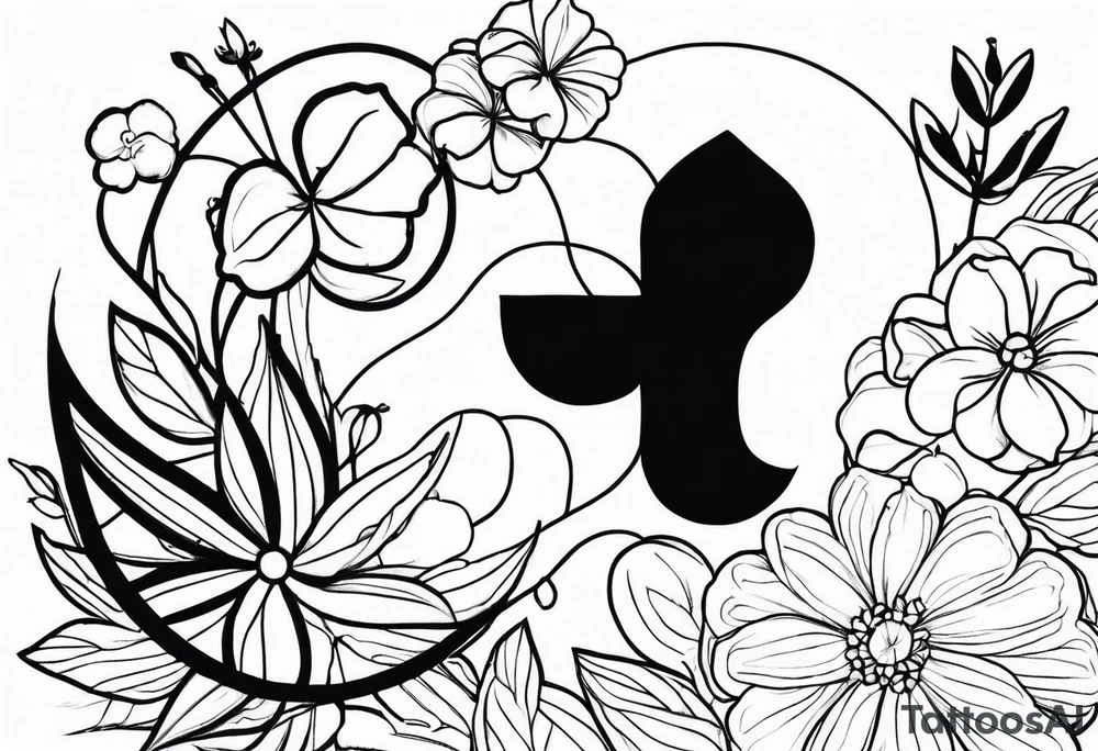 III.XIII.MMXI with floral background tattoo idea