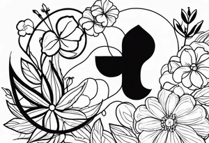 III.XIII.MMXI with floral background tattoo idea