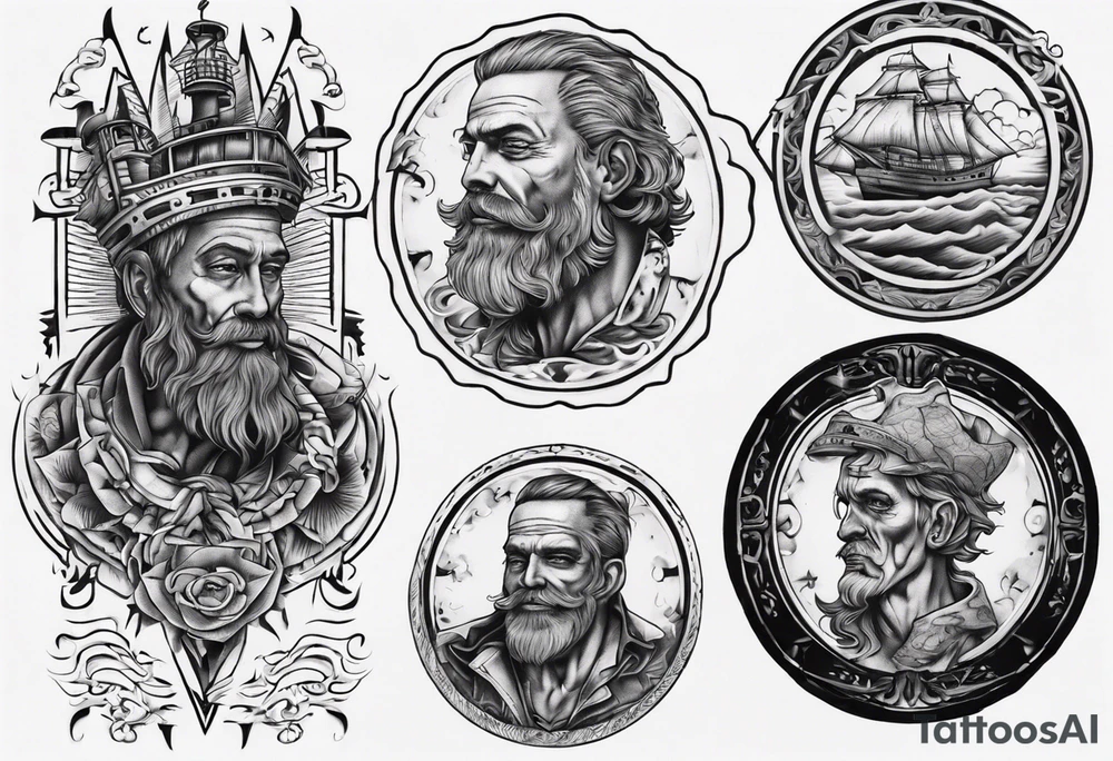 two coins ferry man tattoo idea