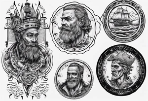 two coins ferry man tattoo idea