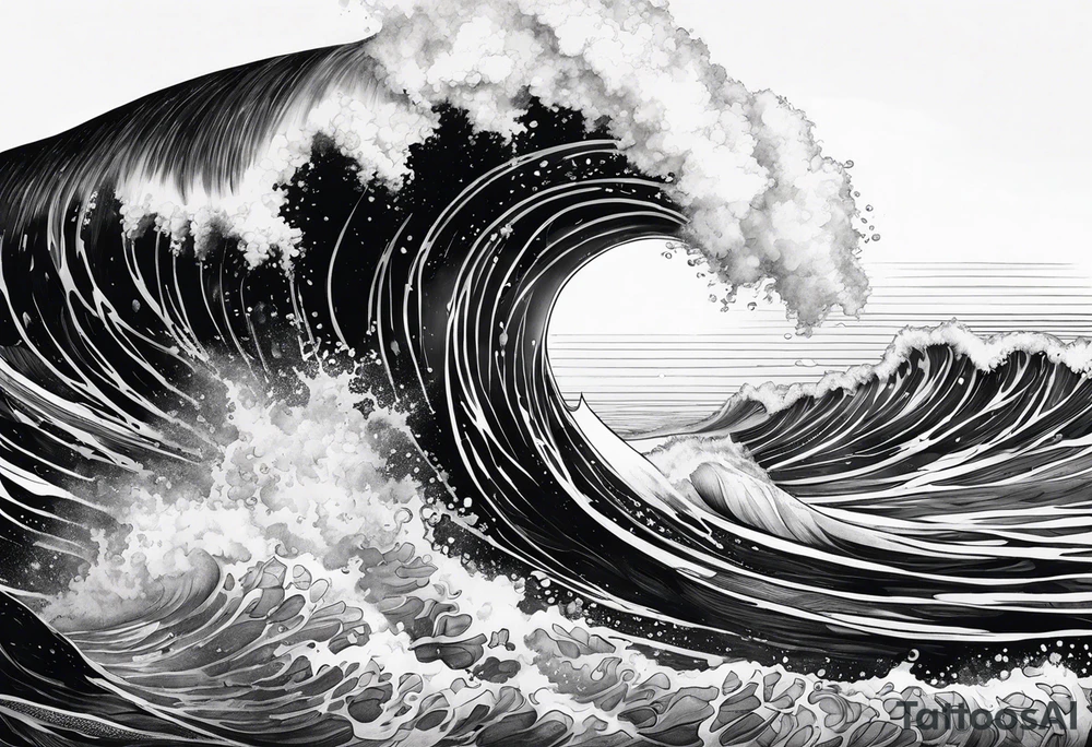 Powerful ocean tattoo idea