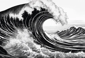 Powerful ocean tattoo idea