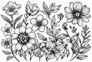 small wildflowers tattoo idea