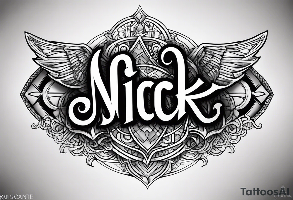 A lower back tatoo with the name nick below tattoo idea
