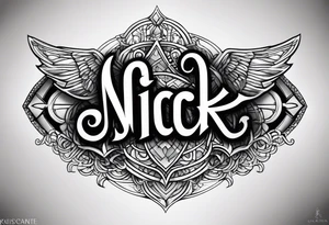 A lower back tatoo with the name nick below tattoo idea