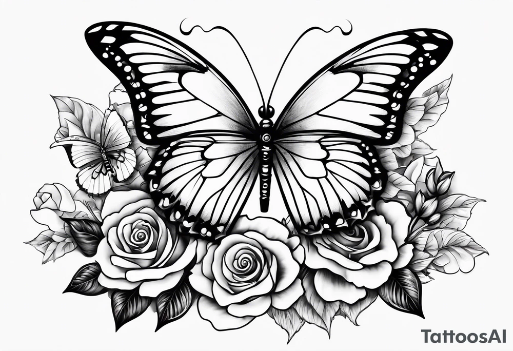 Sword and butterflies tattoo idea