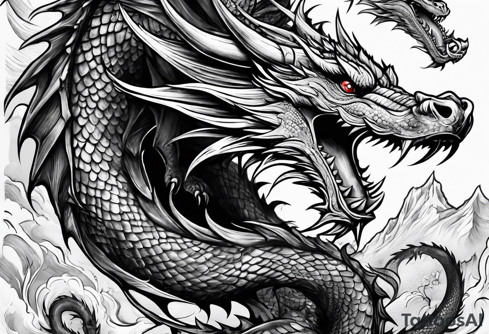 roaring dragons tattoo idea