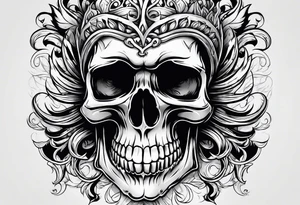 Skull with flames tattoo idea