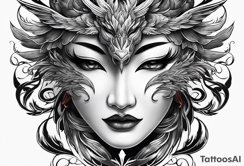 phoenix mask tattoo idea