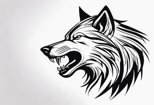Roaring wolf tattoo idea