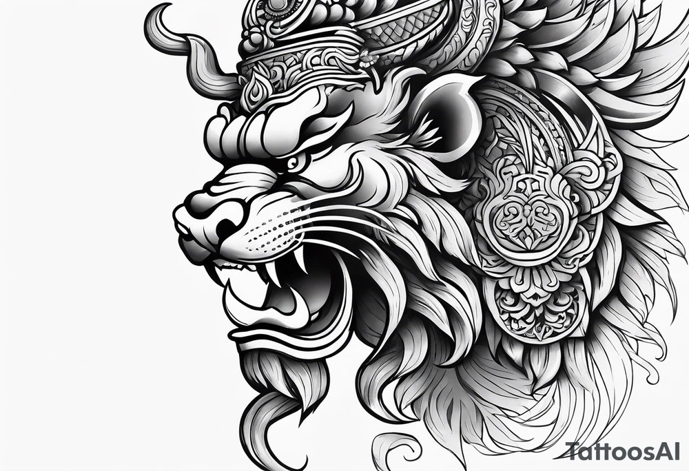 Barong side view tattoo idea