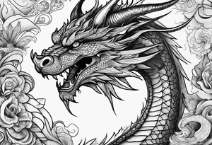 Dragon in lumbals man tattoo idea