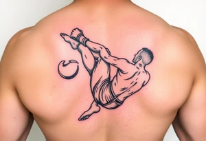 Knocked down fighter getting up tattoo idea