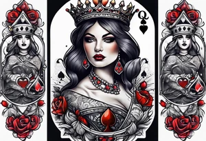 Queen Of Spades sleeve tattoo idea