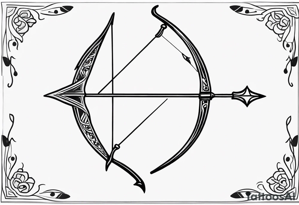 Traditional Bow and Arrow tattoo idea