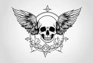 bird and skull tattoo idea